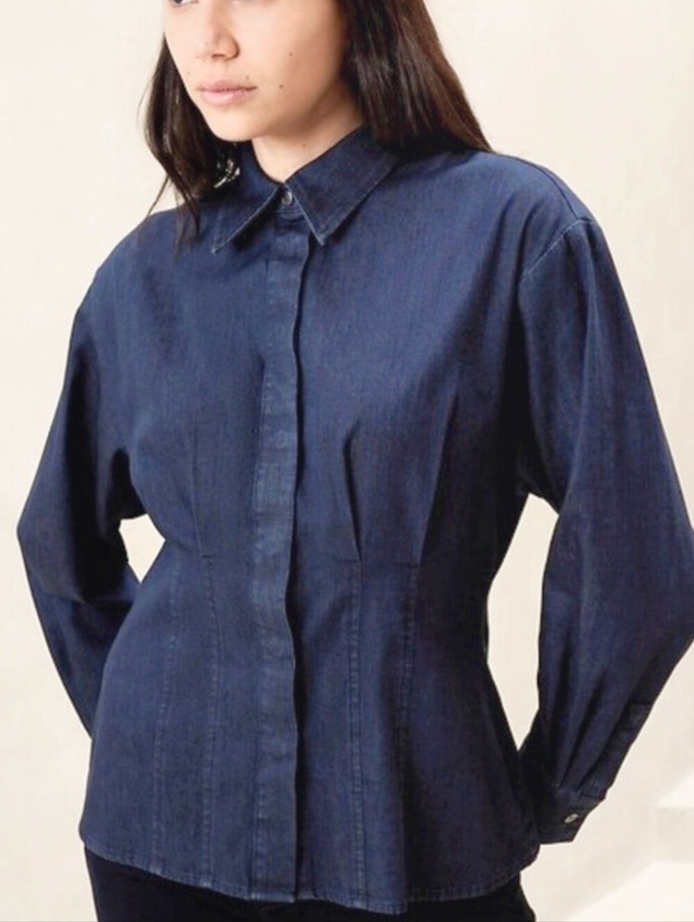 NWT Banana Republic Fitted Denim Button Up